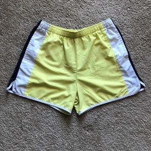 Nike women’s shorts yellow white dark blue medium M